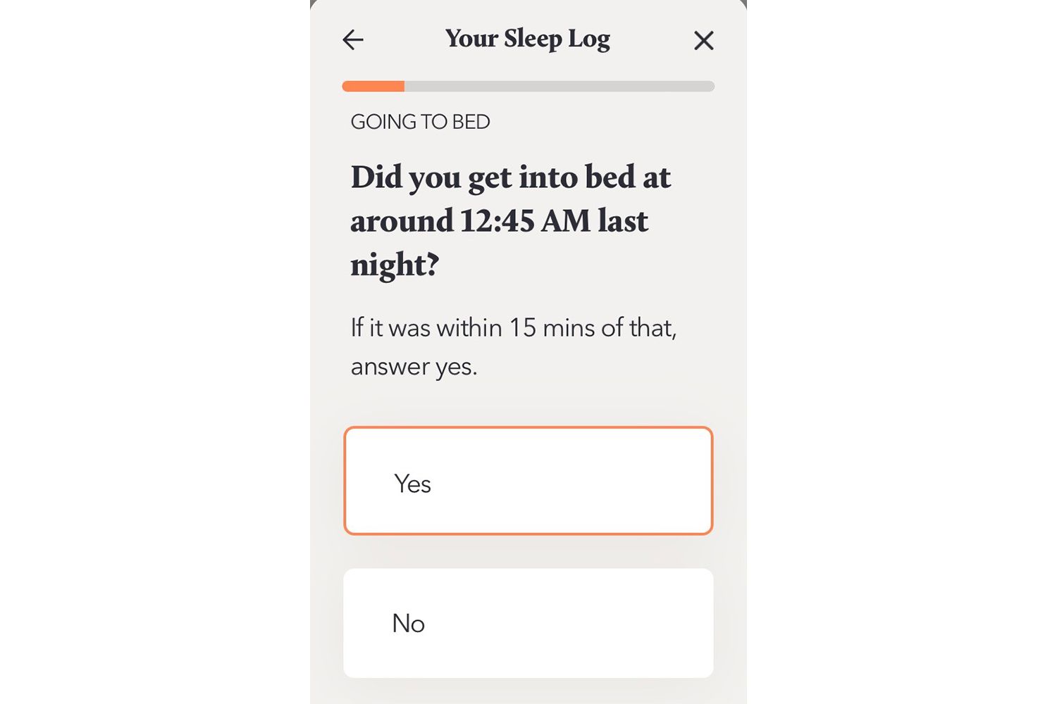 Journal de l'application Sleep Reset